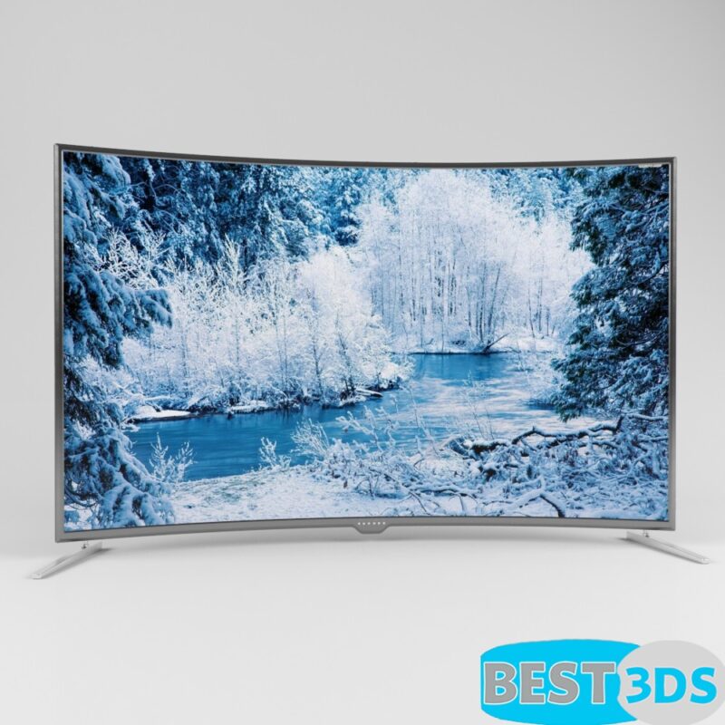 Modèle 3D de A Huge TV With A Curved Screen 2500