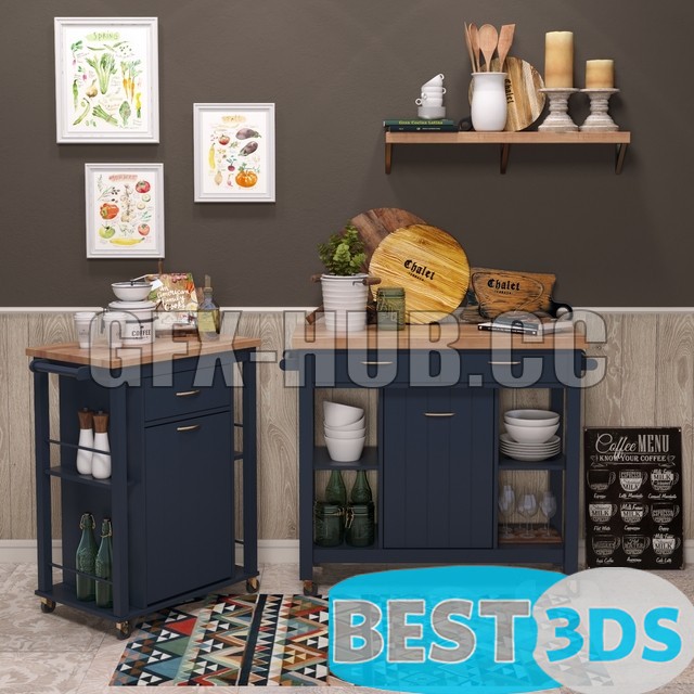 Accessoire de cuisine – Aldridge Kitchen Cart