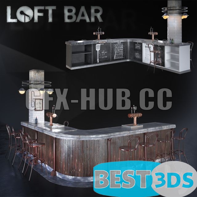 Comptoir de réception de bar