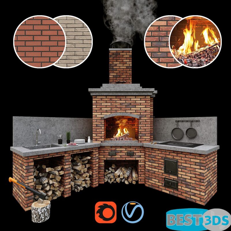 Pack model 3D-Cheminée