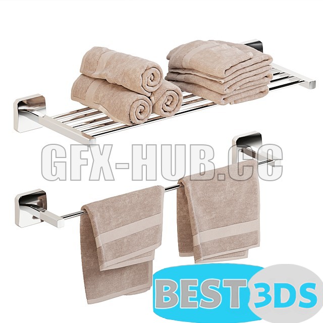 Lot de serviettes & porte‑serviettes