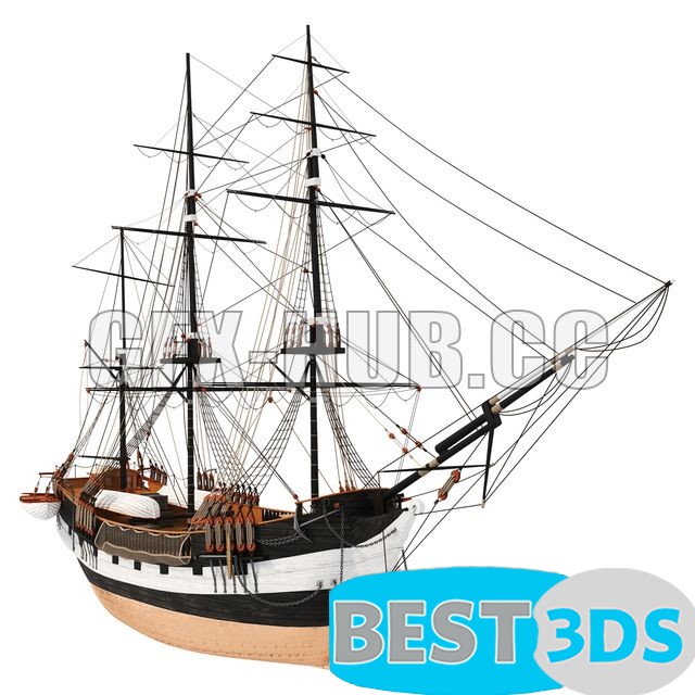 Modèle 3D de Beagle Sailboat