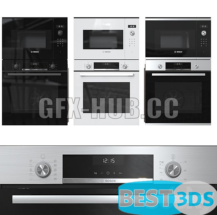 Bosch ovens and microwaves set