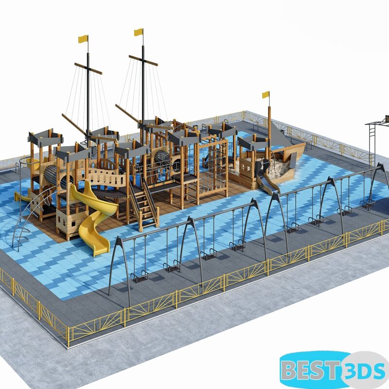 Aire de jeux bateau pirate
