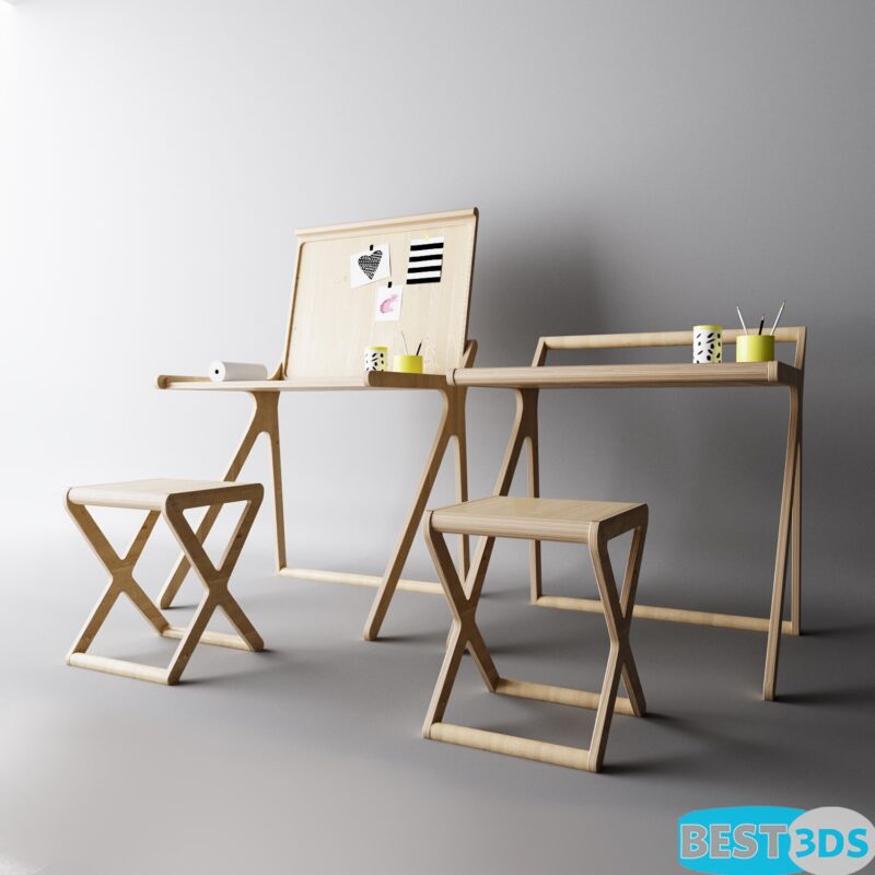 Table d’enfant avec plateau pliant