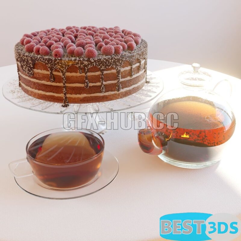 Gâteau au chocolat avec thé