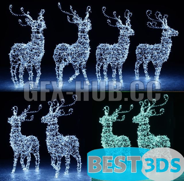 Décoration lumineuse de Noël – Christmas reindeer (4 options 1)