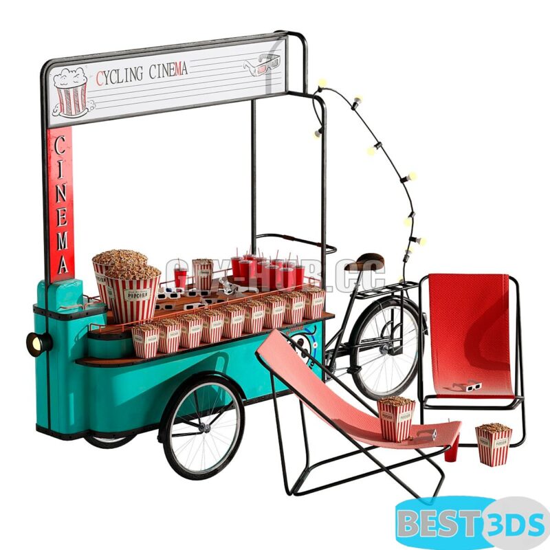 Cinema Cart set 3D Model