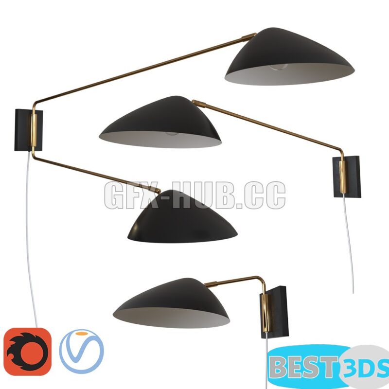 Applique murale – Curvilinear Mid Century Sconce