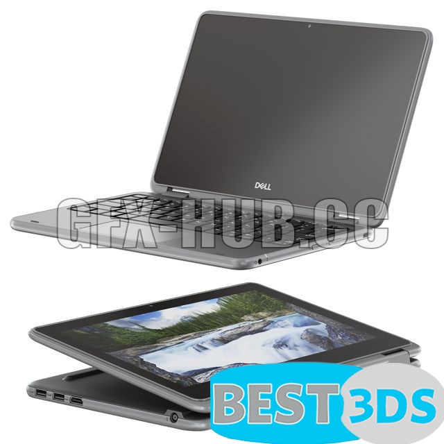 Modèle 3D de Dell Latitude 3190 Laptop