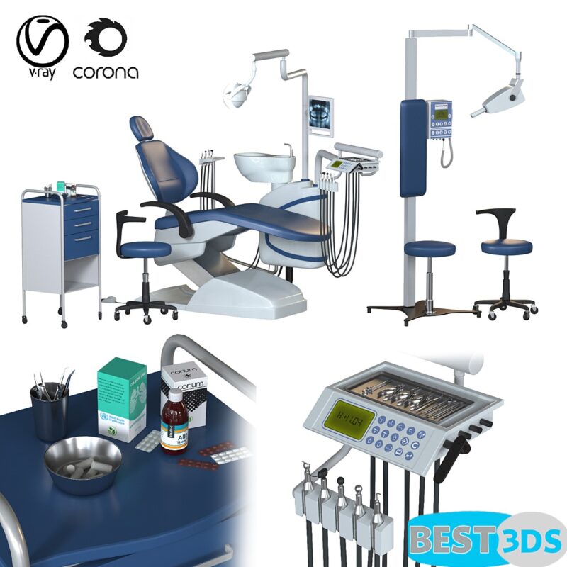 Modèle 3D de Dental chair unit set (hospital equipment VOL 3)