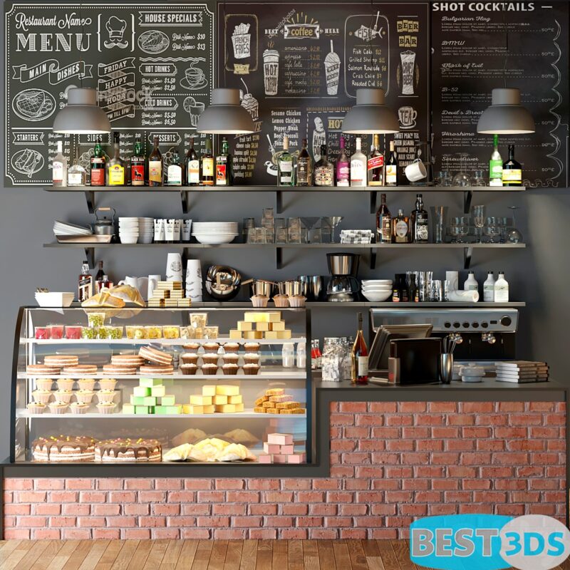 Projet design point café avec desserts et douceurs