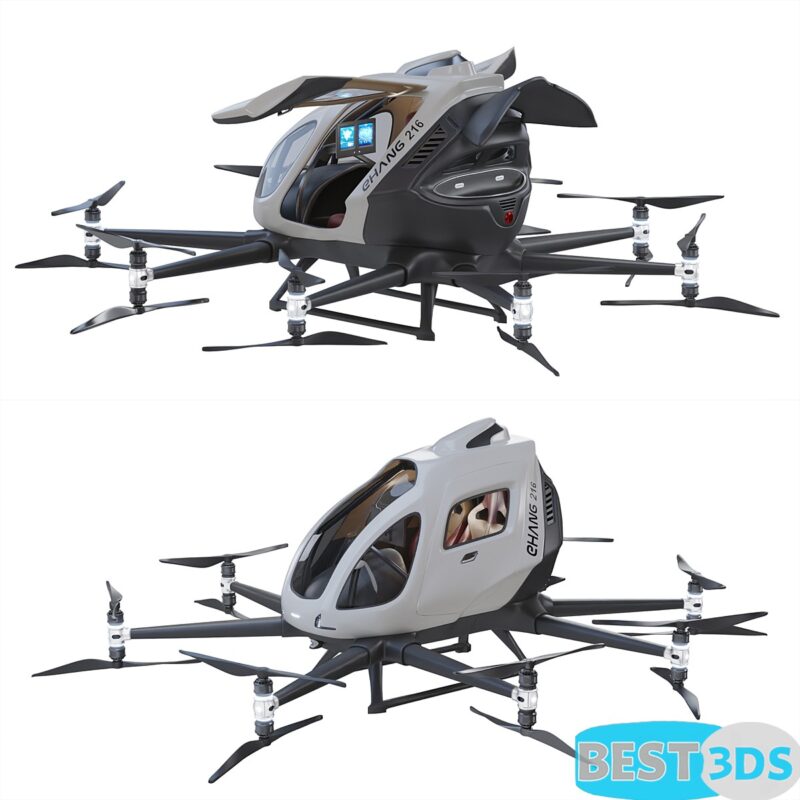 Ehang Flying Taxi 3D Model