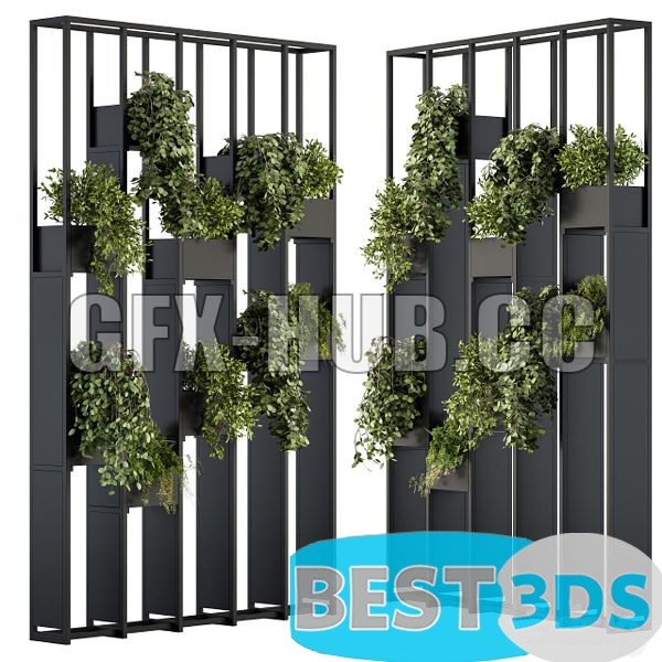 Modèle 3D de Green Wall Plants Partition 02 0