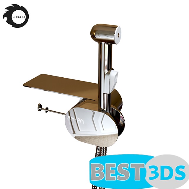 Modèle 3D de Hygienic shower AM.PM Like F022600 with shelf