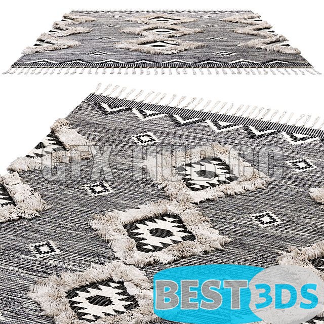 Tapis Ikat à franges