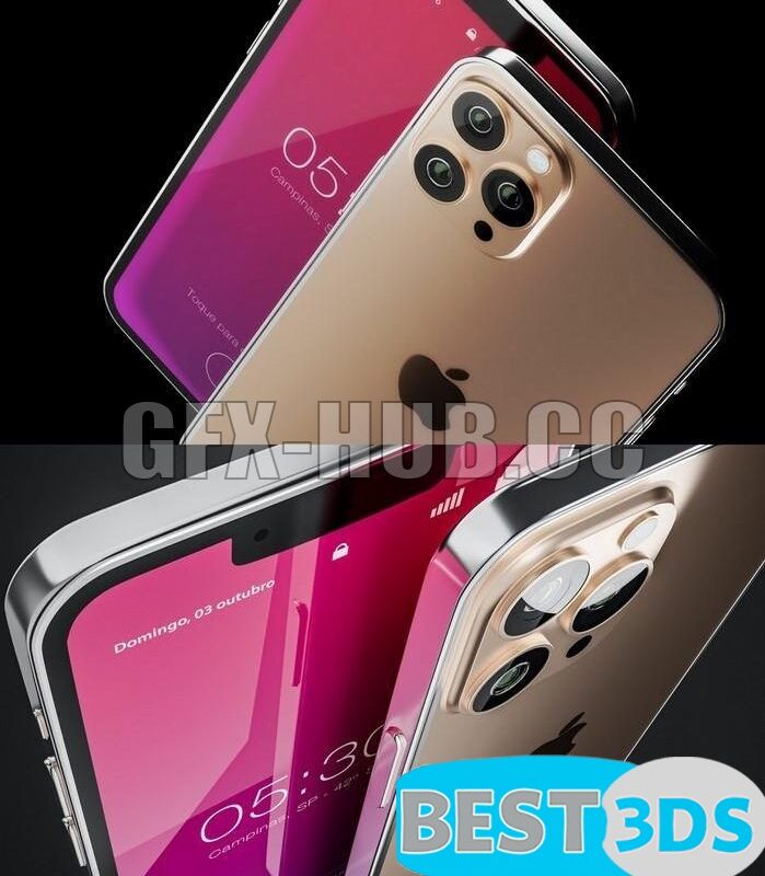 Modèle 3D de Iphone 13 Pro Max smartphone