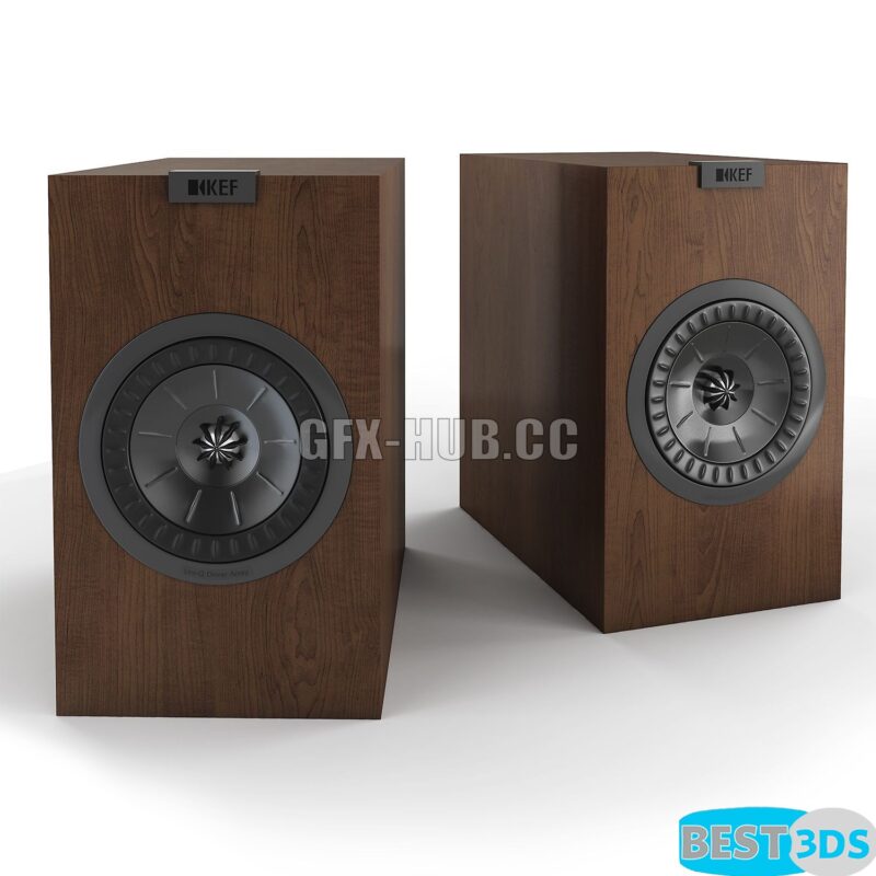 Modèle 3D de KEF Q350 Walnut