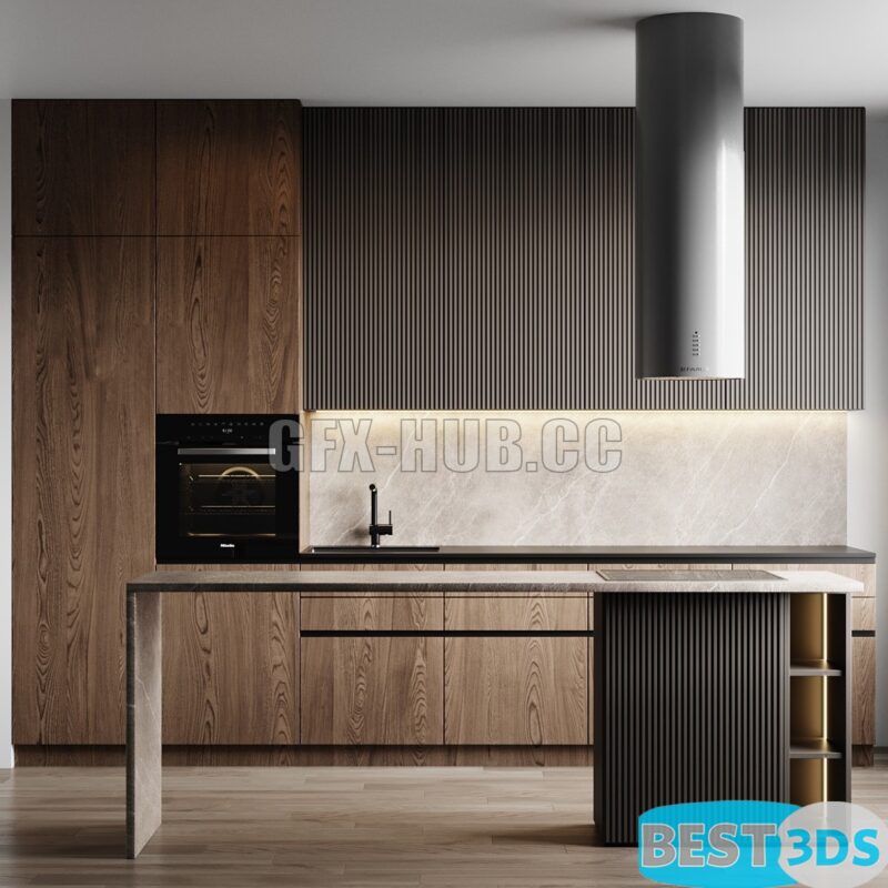 Cuisine 3 avec hotte Faber Cylindra Isola Gloss