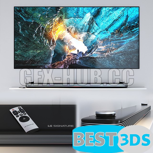 Modèle 3D de LG SIGNATURE Wallpaper OLED 4K TV