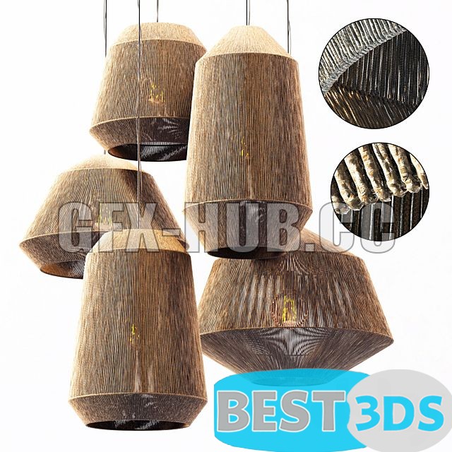 Suspension bois Rotang Barrel