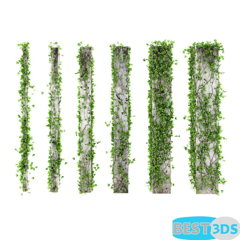 Modèle 3D de Leaves for square columns. 6 sizes