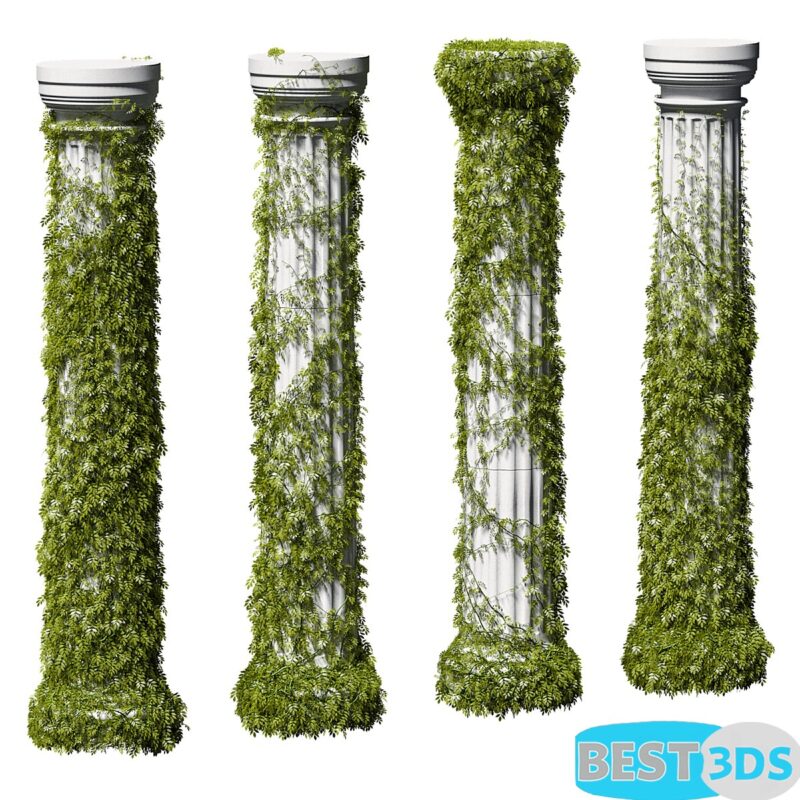 Modèle 3D de Leaves on a Doric column. 4 models