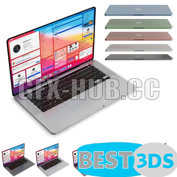 Modèle 3D de Mac Book PRO All Colors 0