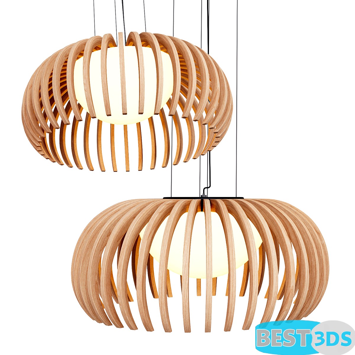 Suspension en bois Bollicina