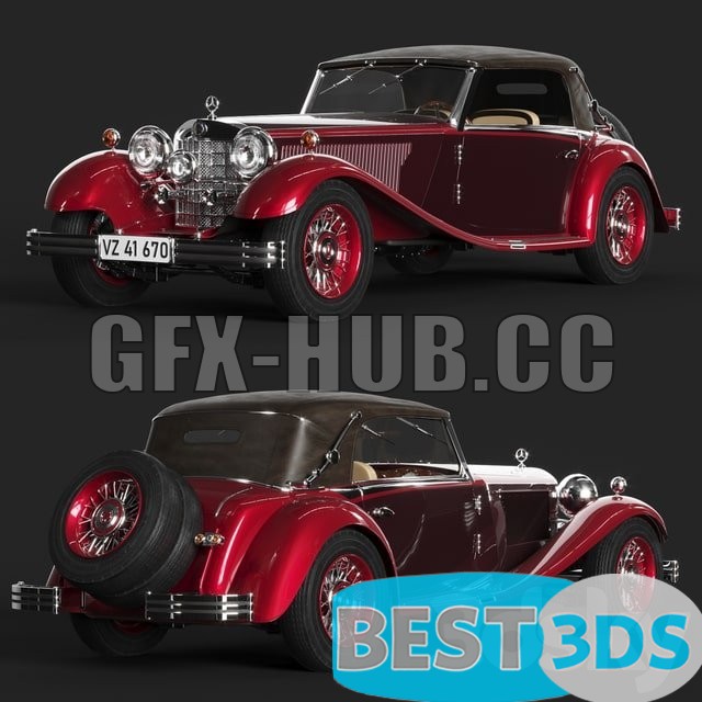 Mercedes Benz 380 Cabriolet 3D Model