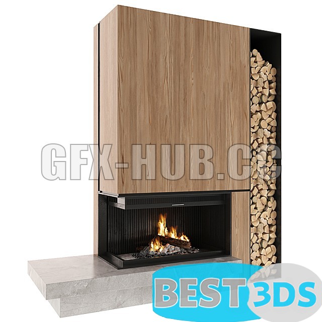 Cheminée moderne avec foyer