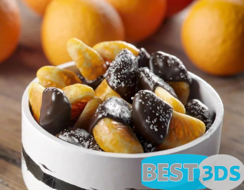 Morceaux de mandarine au chocolat
