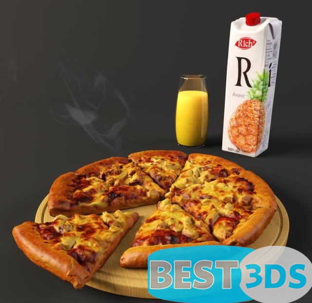 Pizza et jus d’ananas