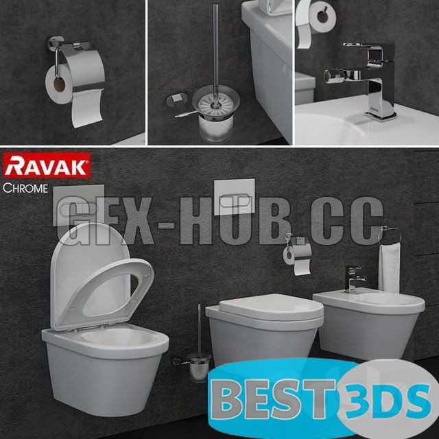 WC & bidet RAVAK Chrome