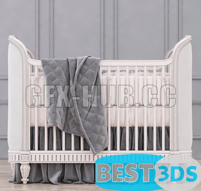 Berceau rembourré RH Belle (Gris antique)