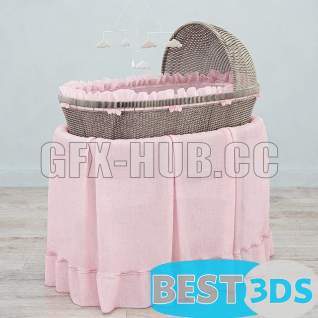 Couffin et matelas en osier RH Heirloom