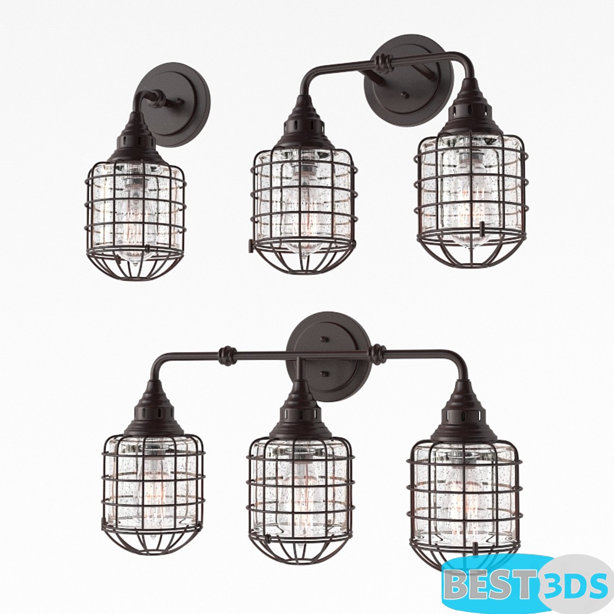 ÉclairÉclairage mural – RUSTIC LOFT CAGE BATH LIGHT WL