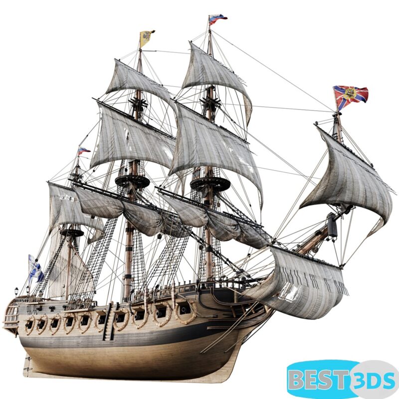 Sailing frigate Oliphant 1705 3D Model
