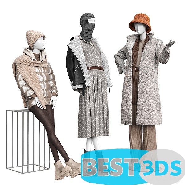 Ensemble de manteaux sur mannequins