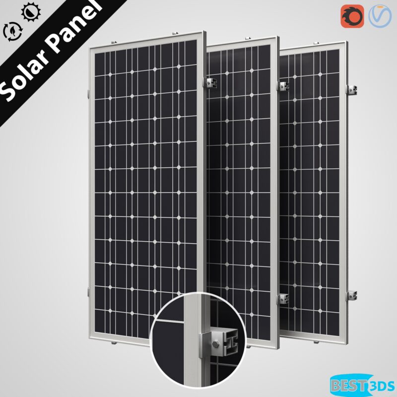 Modèle 3D paneaux solaire