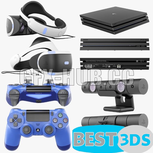 Modèle 3D de Sony PS4 Pro VR