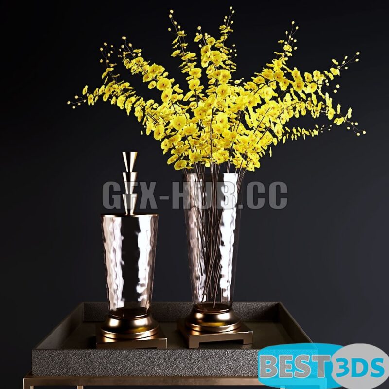 Table avec fleurs jaunes