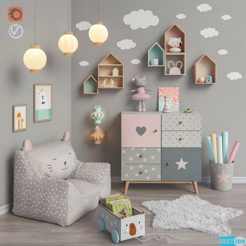 Pack model 3D- Equipement D'enfant