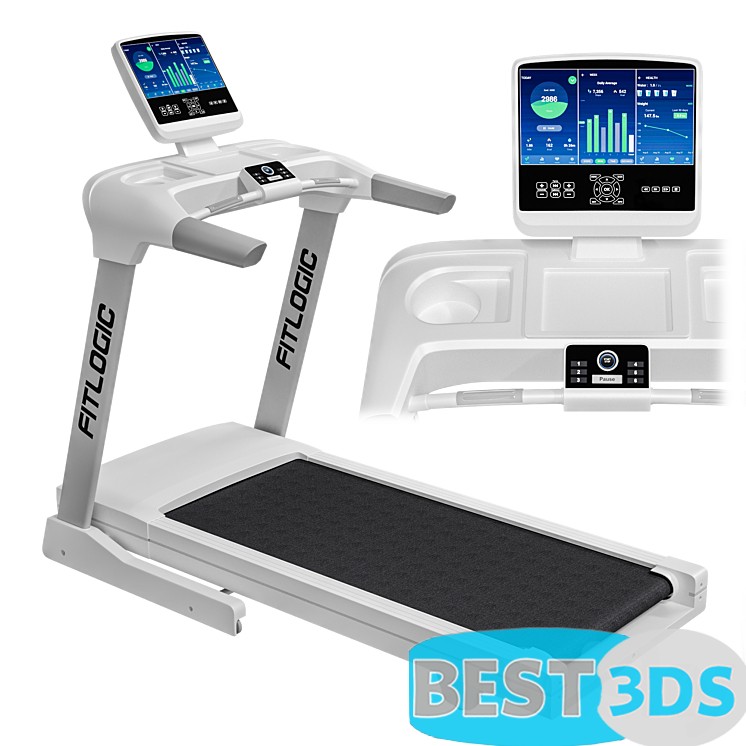 Tapis de course FitLogic Blanc