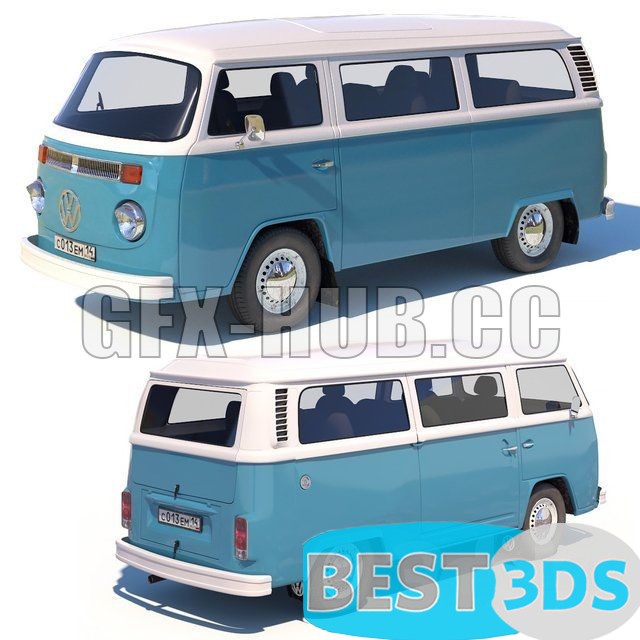 Volkswagen T2 3D Model