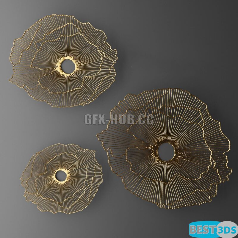 Applique murale – Wall decor futuristic coral. Panel