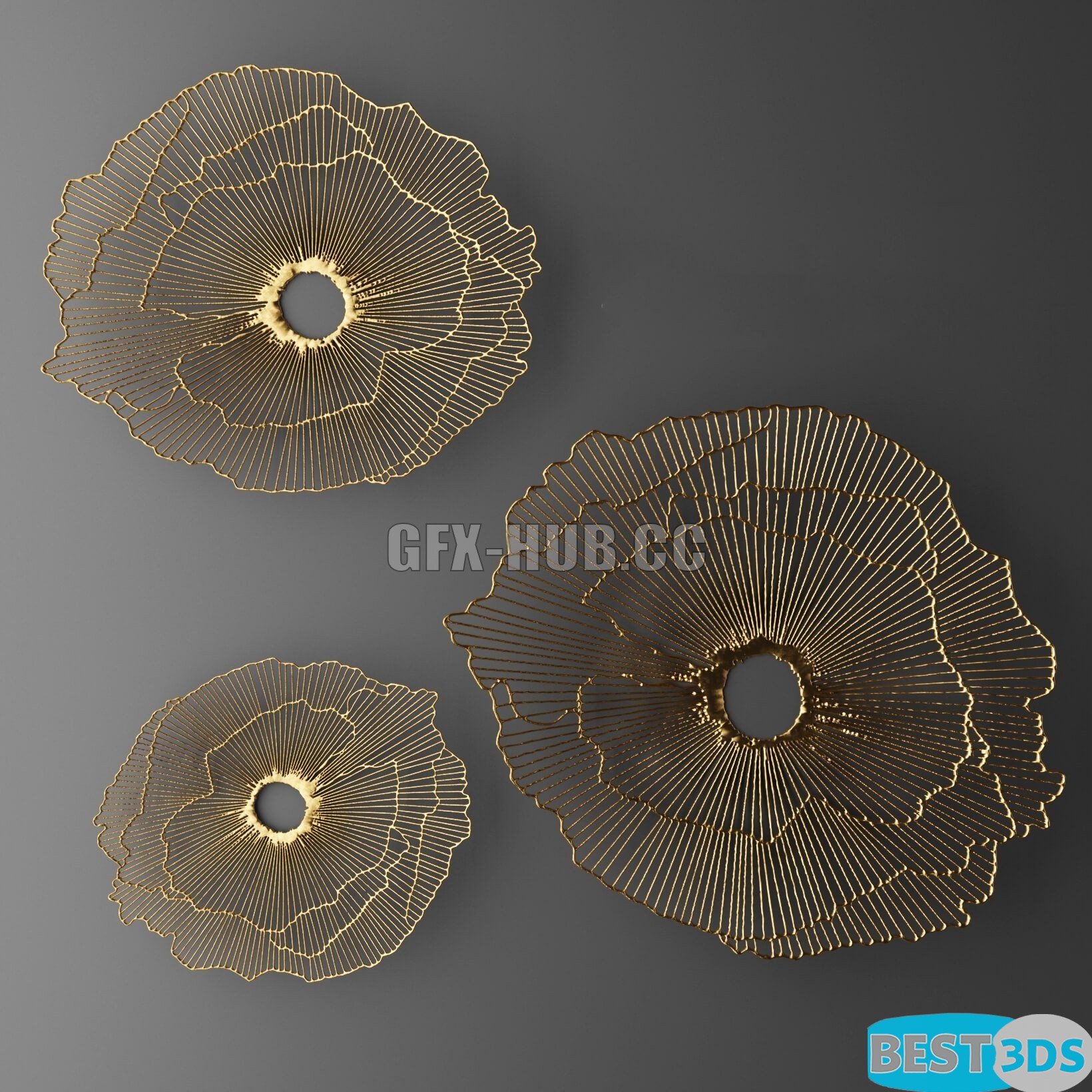 Applique murale – Wall decor futuristic coral. Panel