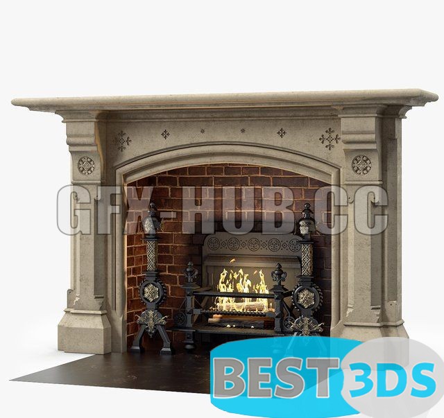 Cheminée gothique antique
