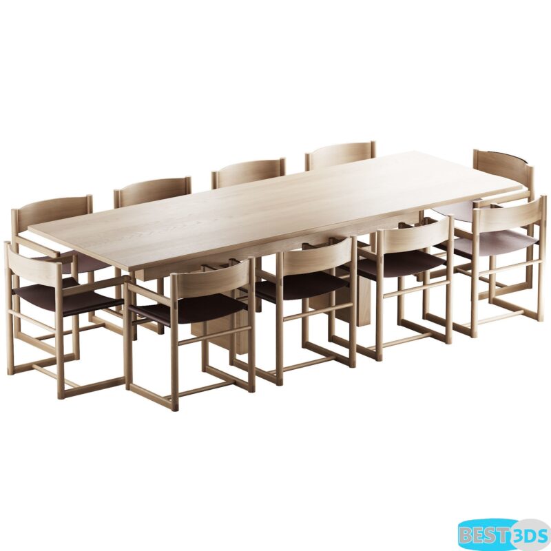 331 Resident Plane Dining - Ensemble Table et Chaises Moderne