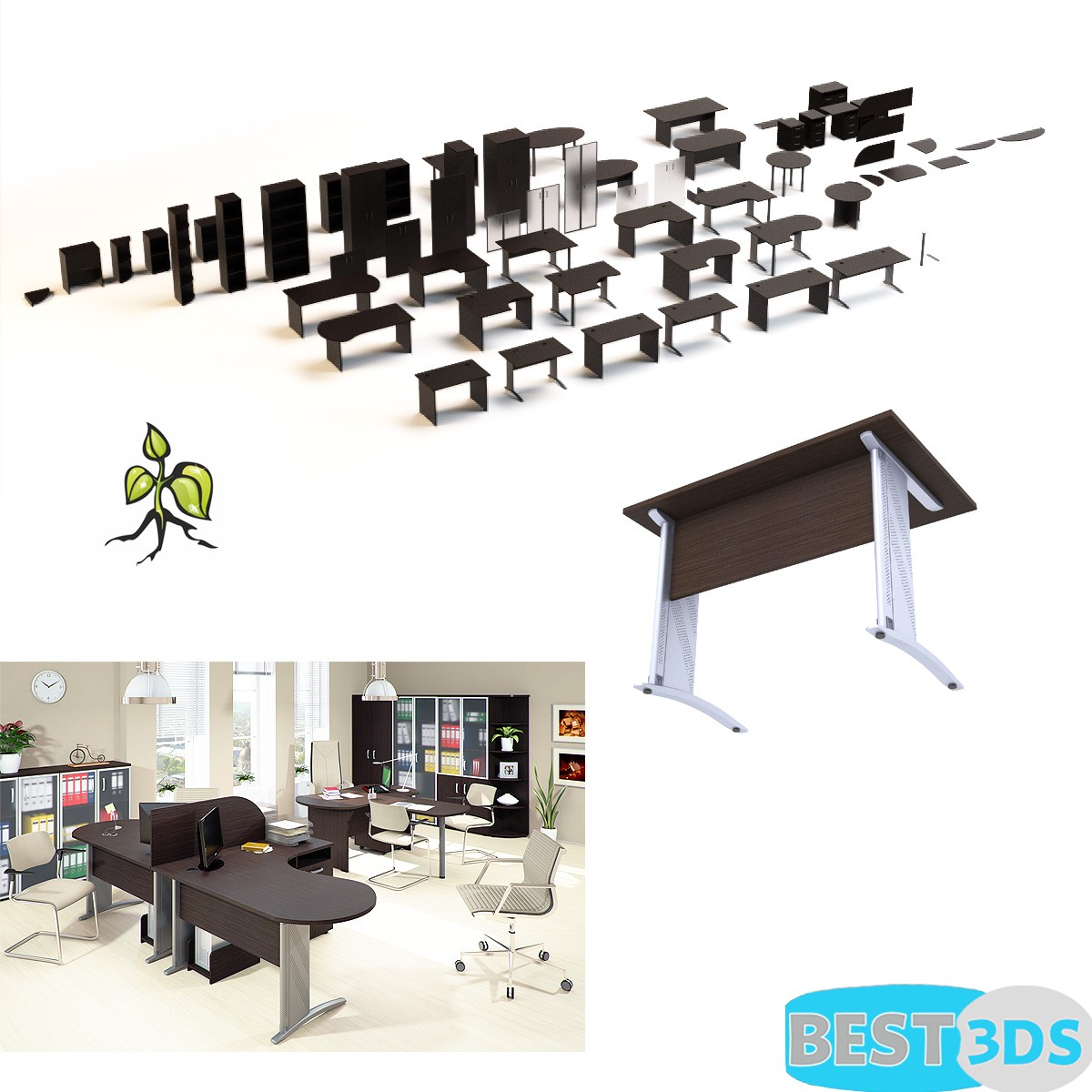Pack model 3D- Mobilier De Bureau – Image 4